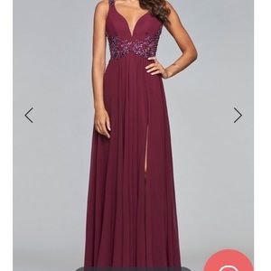 Wine colored prom dress